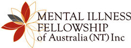 Logo of the mental illness fellowship of australia (nt) inc featuring a stylized flower and text.